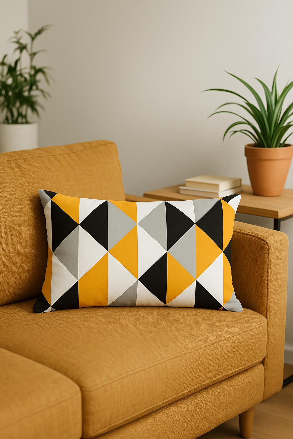 housse de coussin rectangulaire motif géométrique coloré 30 x 50 cm - vue 2 sur 2