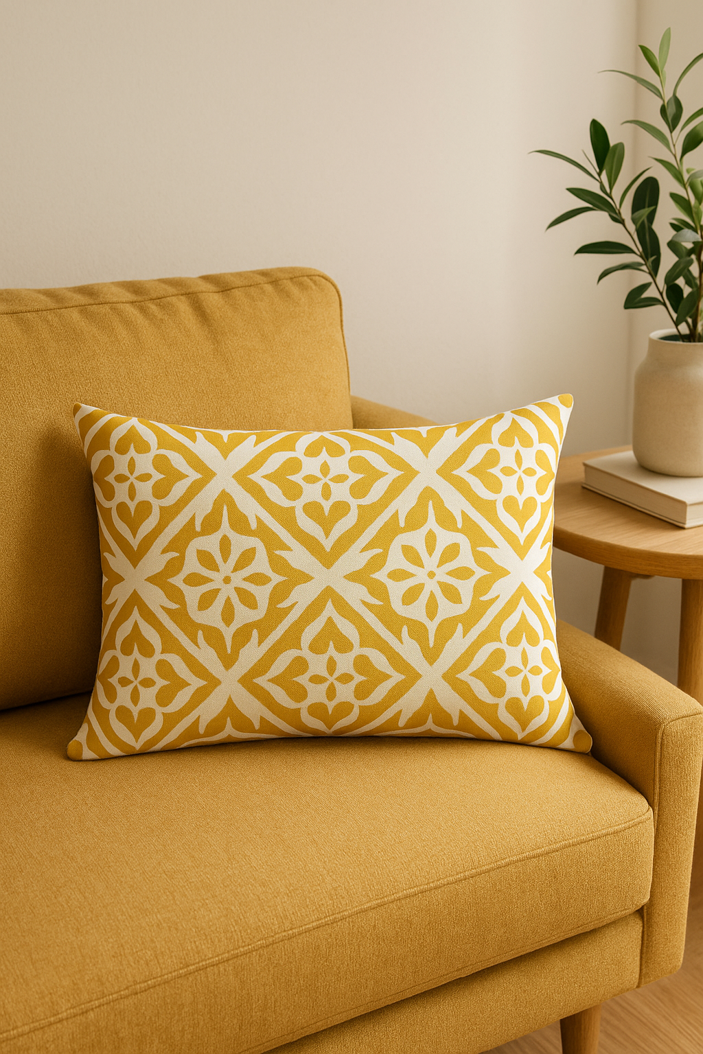 housse de coussin rectangulaire motif géométrique coloré 30 x 50 cm - vue 2 sur 2