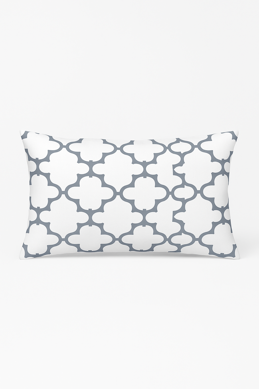 housse de coussin rectangulaire motif géométrique gris patchwork décoratif