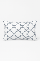 housse de coussin rectangulaire motif géométrique gris patchwork décoratif