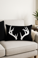 housse de coussin rectangulaire motif géométrique noir et blanc 30 x 50 cm