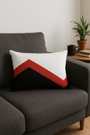 housse de coussin rectangulaire motif géométrique nordique jaune rouge