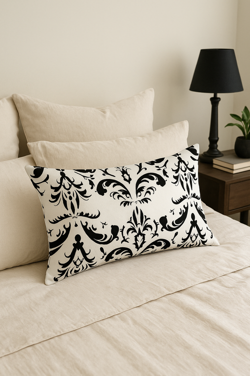 housse de coussin rectangulaire motif mandala géométrique 30 x 50 cm - vue 2 sur 2