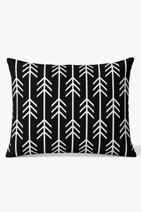 housse de coussin rectangulaire noir et blanc marbré 30 x 50 cm