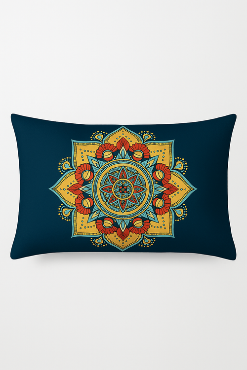 housse de coussin rectangulaire vintage motif mandala élégant