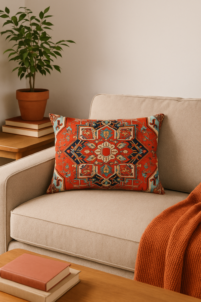 housse de coussin rectangulaire vintage motif mandala ethnique