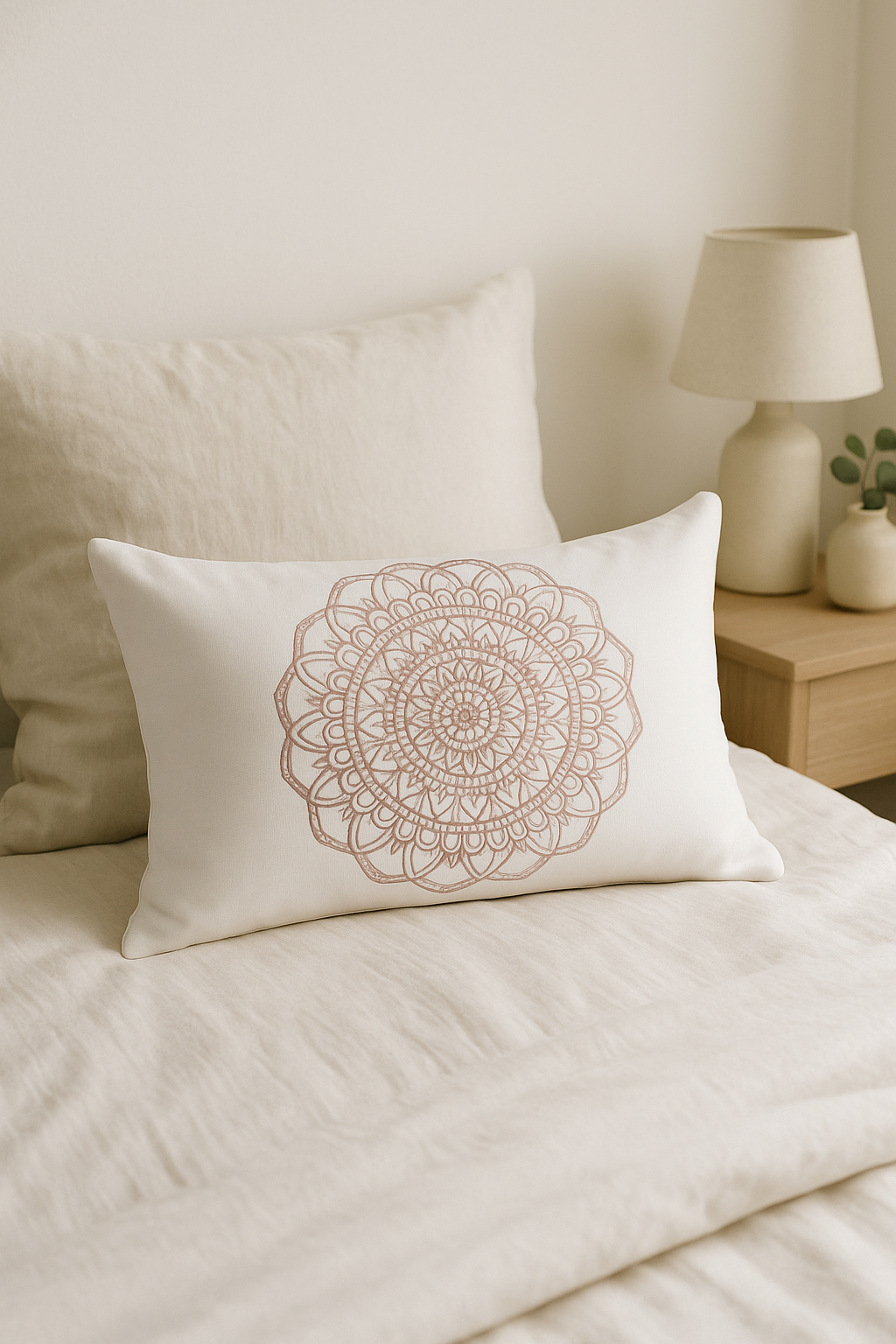 housse de coussin rose à motif géométrique décoratif pour la maison - vue 2 sur 2