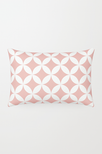 housse de coussin rose à motif géométrique décoratif pour la maison