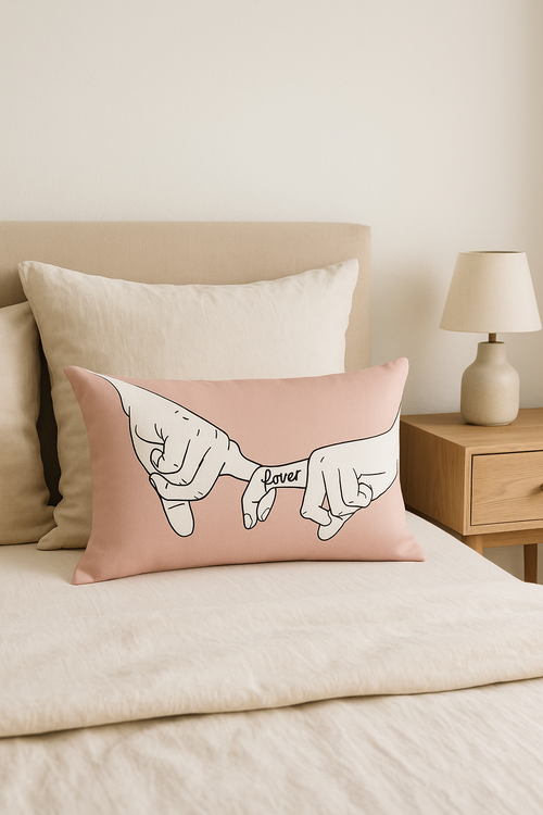 housse de coussin rose à motif géométrique tendance décoratif - vue 2 sur 2
