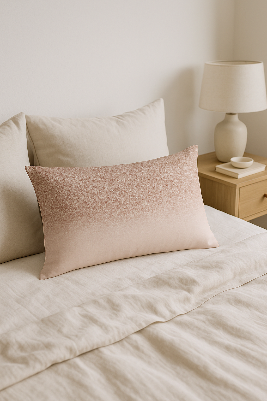 housse de coussin rose à motif géométrique tendance décoration intérieure - vue 2 sur 2