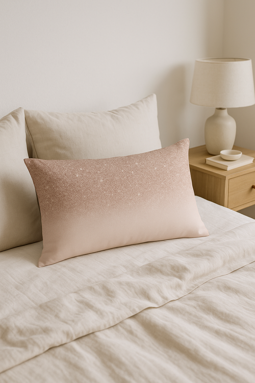 housse de coussin rose à motif géométrique tendance décoration intérieure - vue 2 sur 2