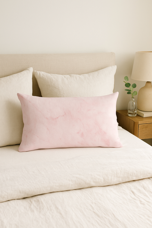 housse de coussin rose à motif géométrique tendance pour la maison - vue 2 sur 2