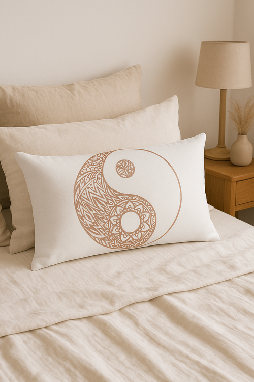 housse de coussin rose motif géométrique décoratif tendance pour la maison - vue 2 sur 2