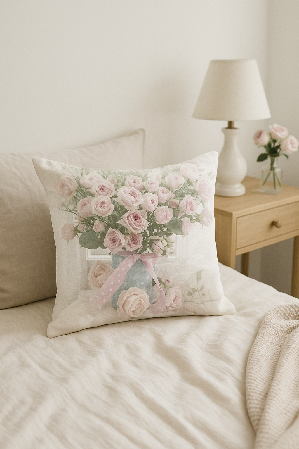 housse de coussin rose motif nordique pour décoration élégante - vue 2 sur 2