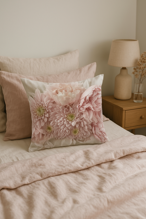 housse de coussin rose motif nordique pour décoration élégante - vue 2 sur 2