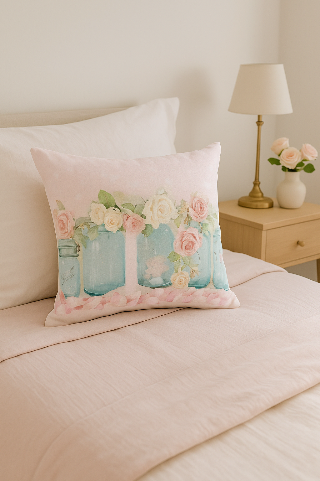 housse de coussin rose motif nordique pour décoration élégante - vue 2 sur 2