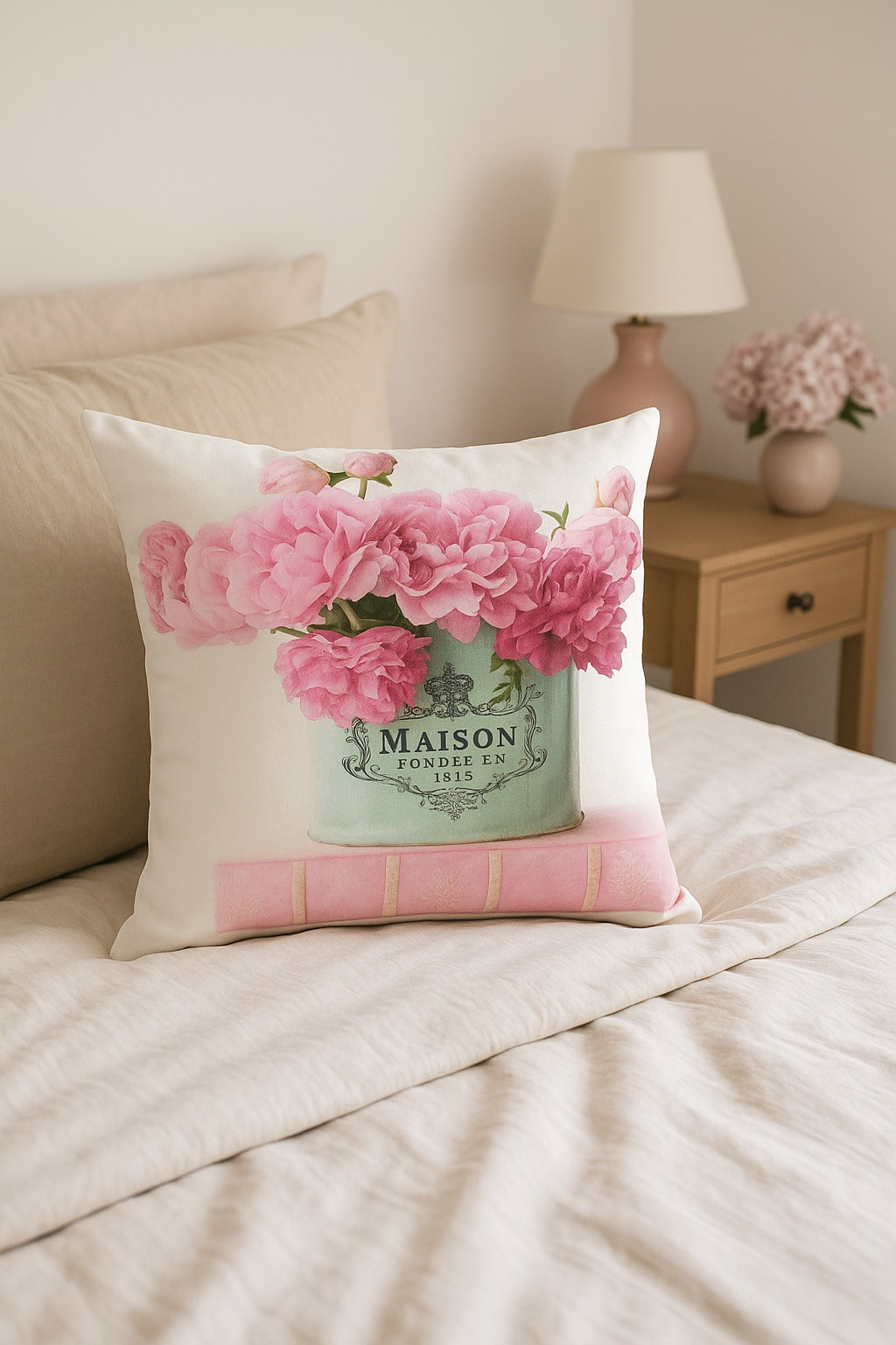 housse de coussin rose style nordique pour canapé lit mariage - vue 2 sur 2