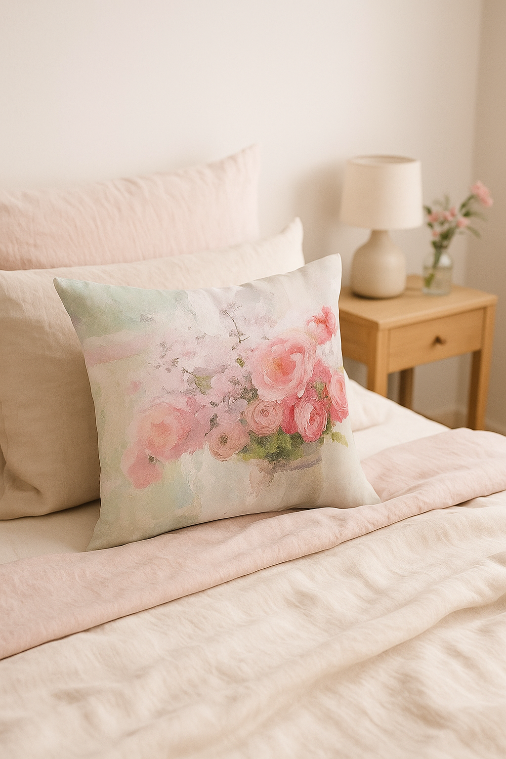 housse de coussin rose style nordique pour déco élégante - vue 2 sur 2