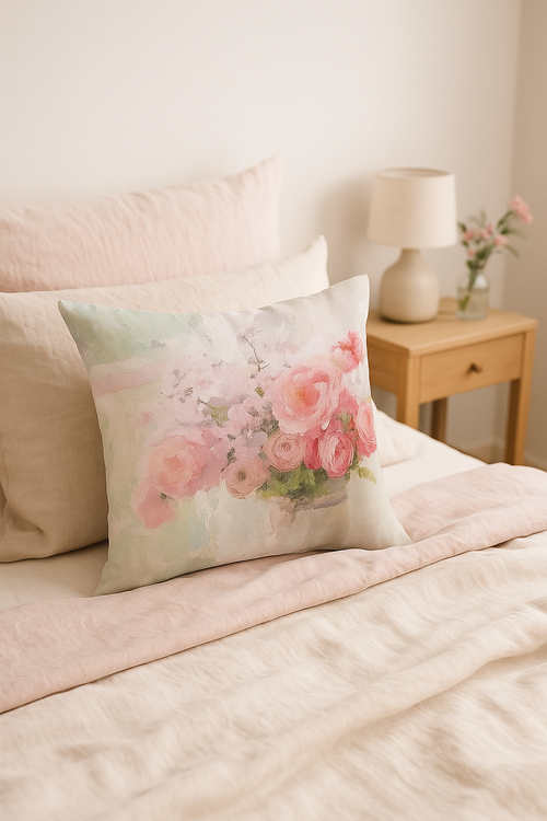housse de coussin rose style nordique pour déco élégante - vue 2 sur 2