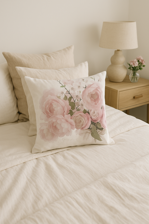 housse de coussin rose style nordique pour décoration élégante - vue 2 sur 2
