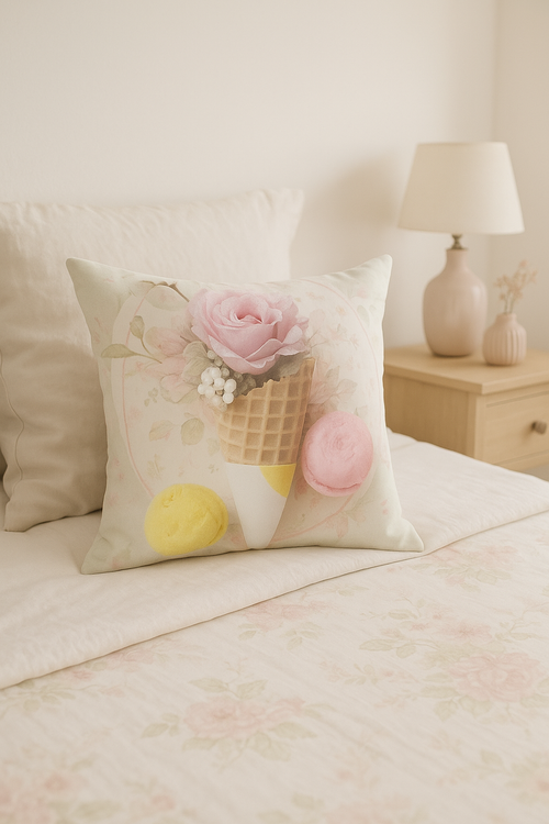 housse de coussin rose style nordique pour décoration élégante - vue 2 sur 2