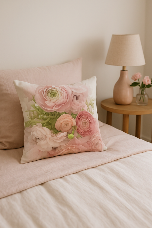 housse de coussin rose style nordique pour décoration élégante - vue 2 sur 2