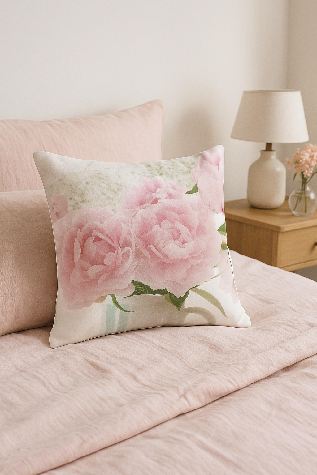 housse de coussin rose style nordique pour décoration élégante - vue 2 sur 2