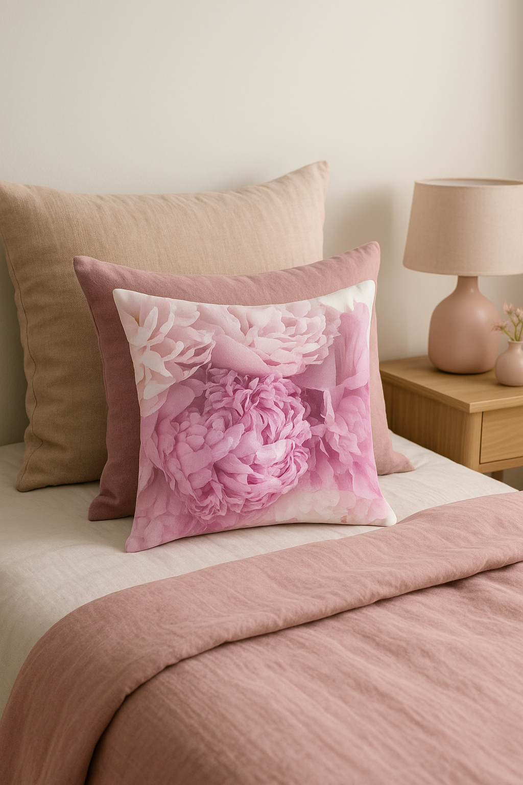 housse de coussin rose style nordique pour décoration élégante - vue 2 sur 2
