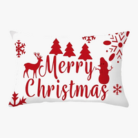 housse de coussin rouge de Noël pour décoration intérieure