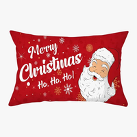 housse de coussin rouge de Noël pour décoration intérieure