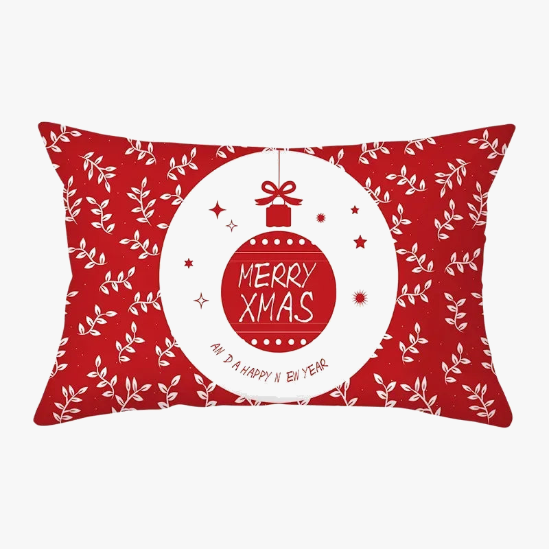 housse de coussin rouge de Noël pour décoration intérieure