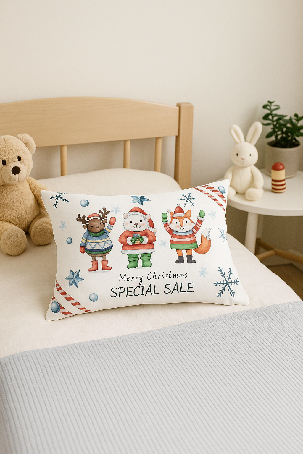 housse de coussin rouge de noël pour décoration intérieure - vue 2 sur 2