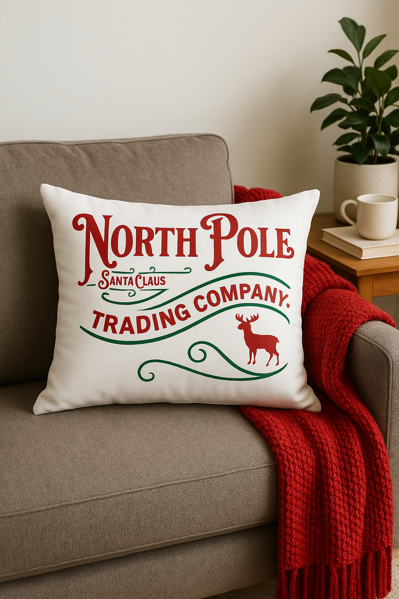 housse de coussin rouge de Noël pour décoration intérieure