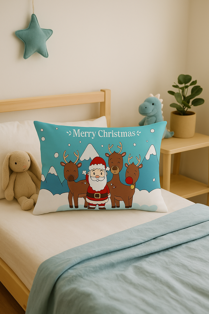 housse de coussin rouge de Noël pour décoration intérieure