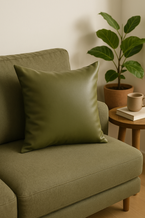 housse de coussin similicuir pour canapé-lit décoratif 45x45 60x60 cm - vue 2 sur 2