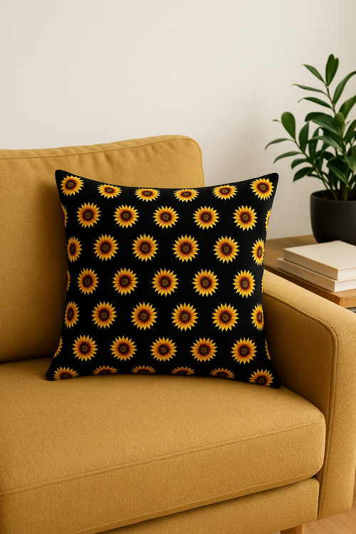 housse de coussin tournesol déco pour canapé d'été - vue 2 sur 2