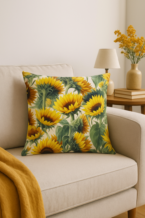 housse de coussin tournesol décoratif pour été - vue 2 sur 2