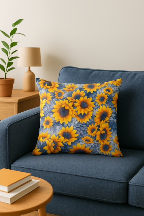 housse de coussin tournesol décoratif pour l'été - vue 2 sur 2