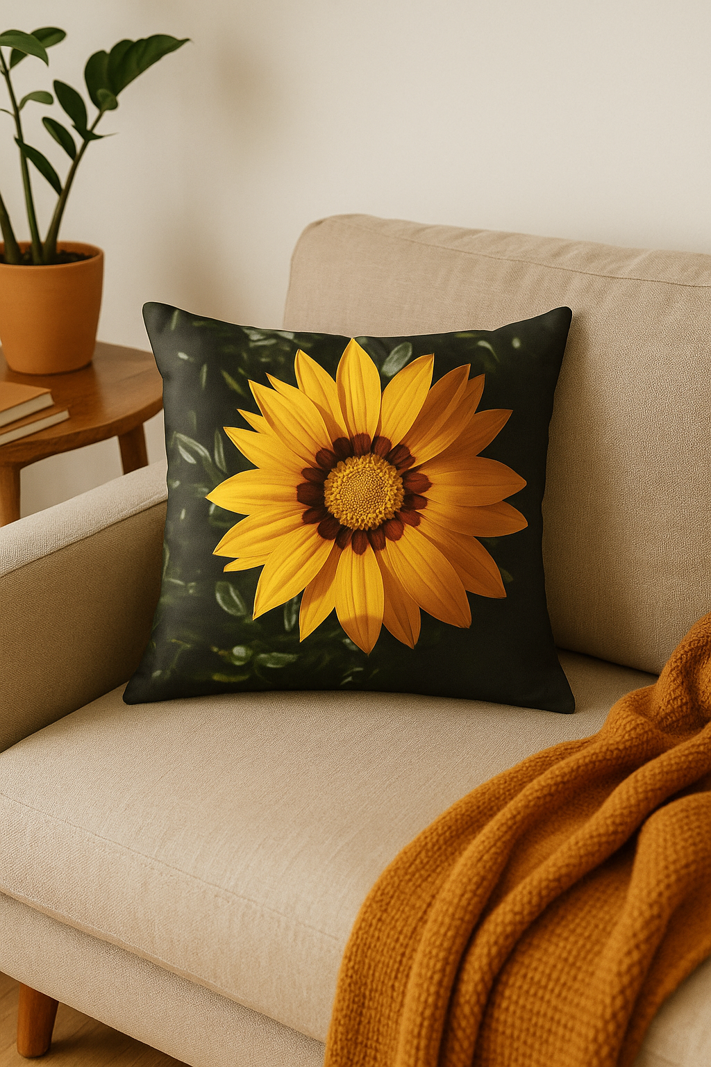 housse de coussin tournesol décoratif pour l'été - vue 2 sur 2