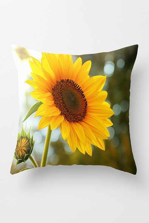 housse de coussin tournesol décorative pour été