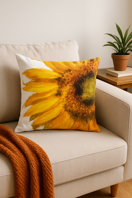 housse de coussin tournesol décorative pour été - vue 2 sur 2