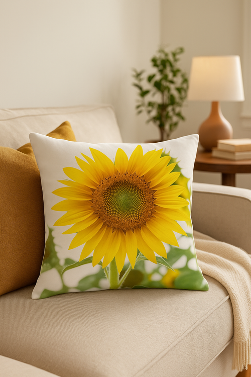 housse de coussin tournesol décorative pour l'été - vue 2 sur 2