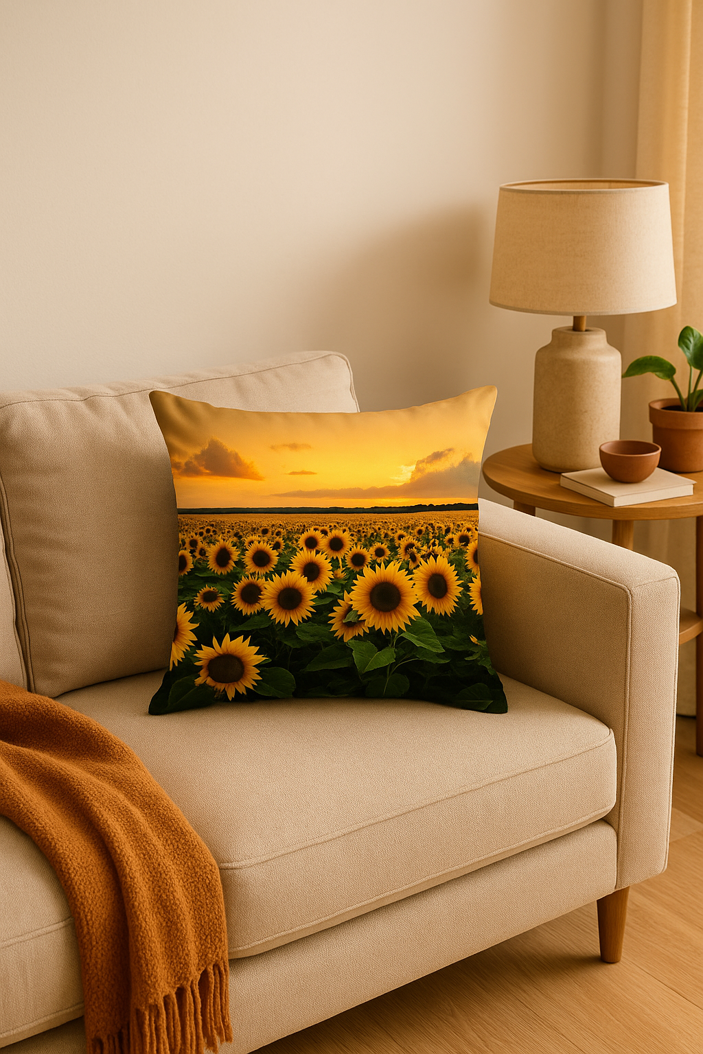 housse de coussin tournesol pour déco estivale et colorée - vue 2 sur 2