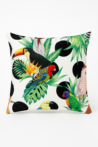 housse de coussin tropical motif perroquet pour canapé