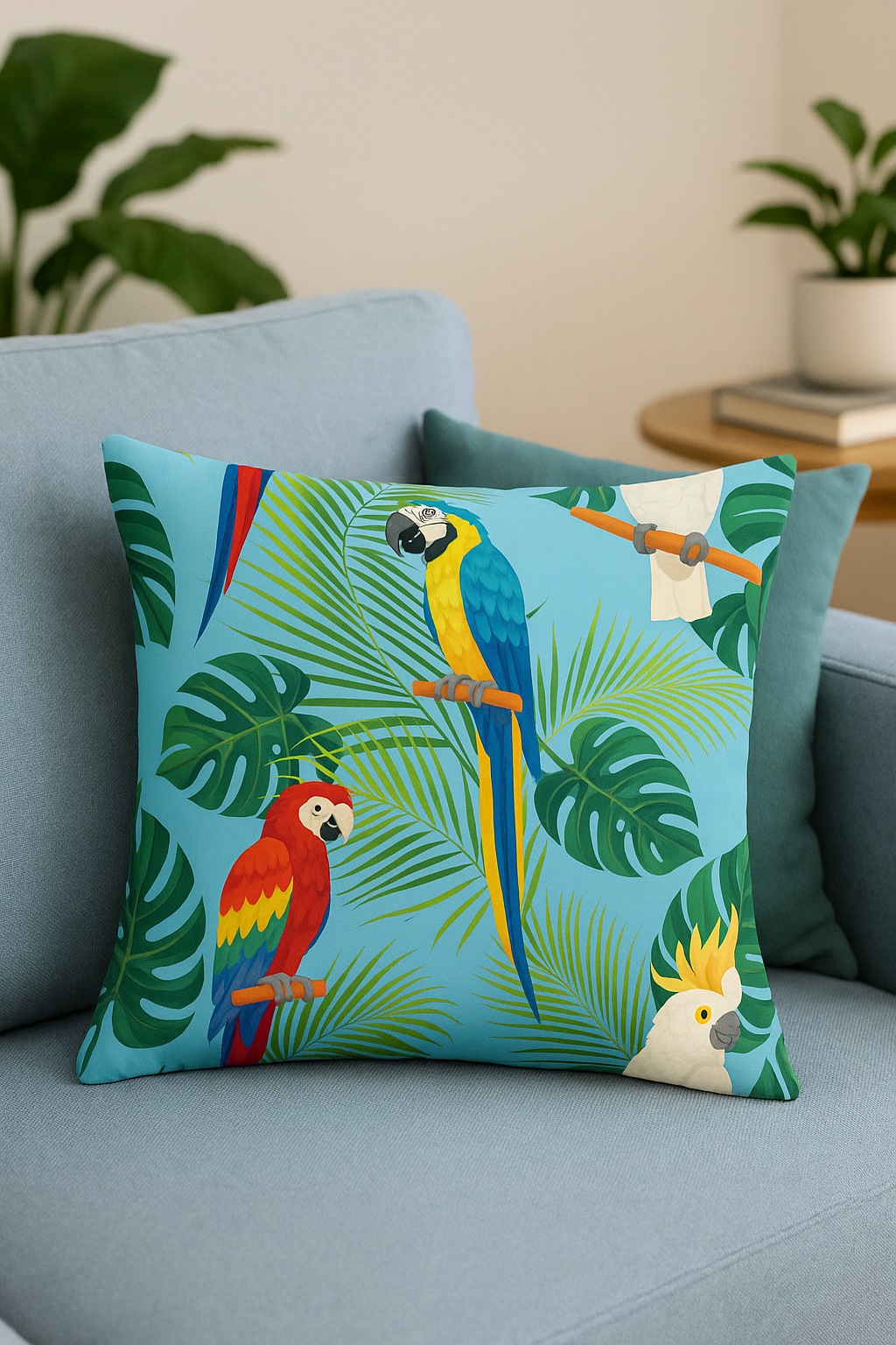 housse de coussin tropical motif perroquet pour un style coloré - vue 2 sur 2