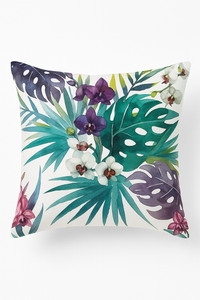 housse de coussin tropicale pour un salon élégant