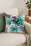 housse de coussin tropicale pour un salon élégant