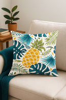 housse de coussin tropicale pour un salon élégant