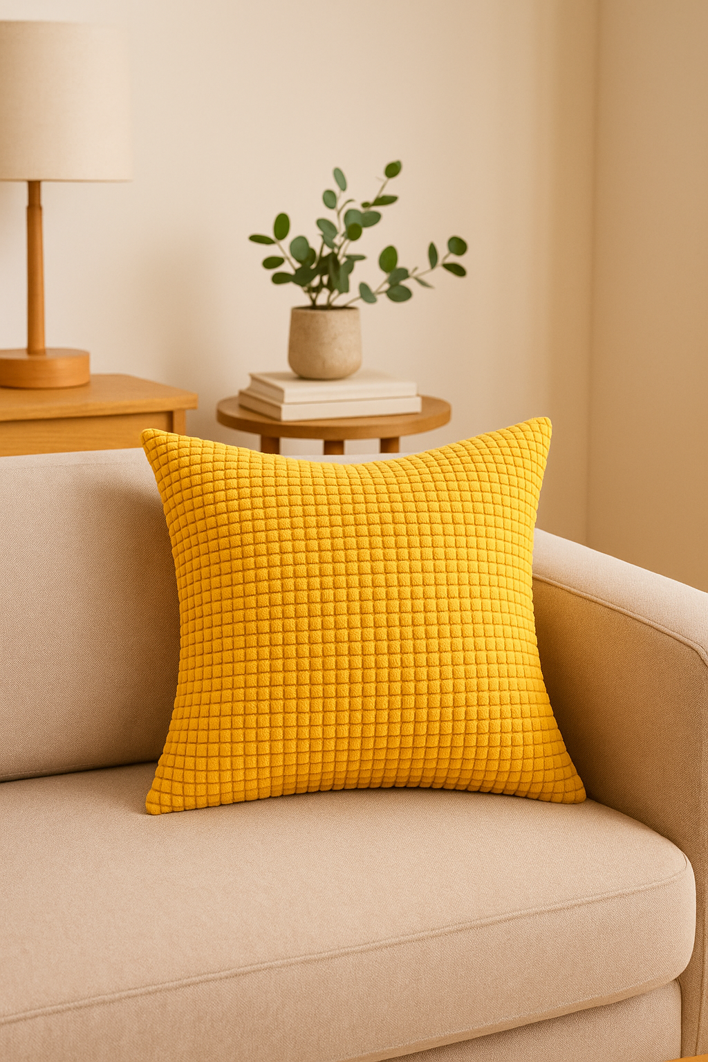 housse de coussin velours côtelé grain de maïs décoratif 35 à 70 cm - vue 2 sur 2