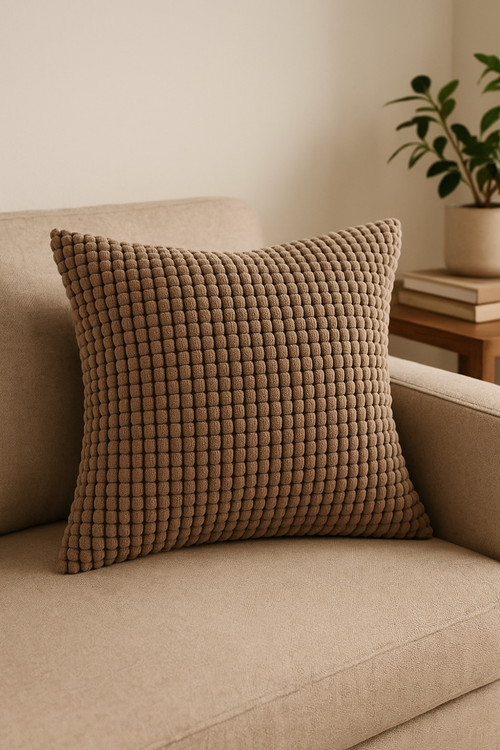 housse de coussin velours côtelé motif grain de maïs grande taille - vue 2 sur 2